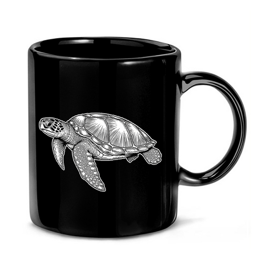 Detailed Turtle Illustration Mug
