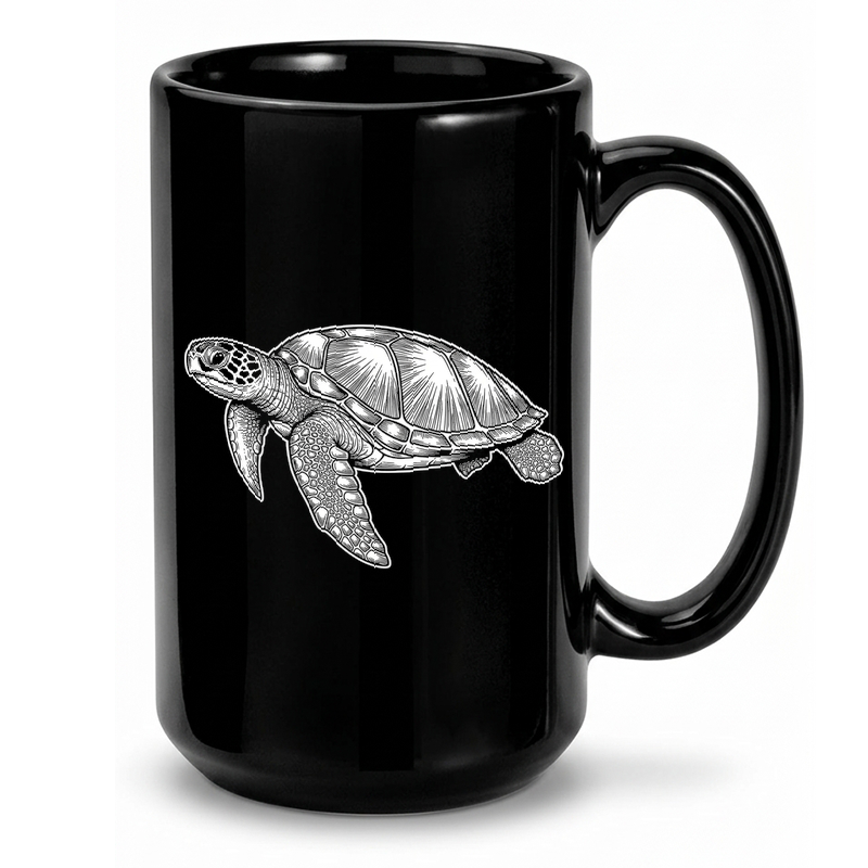 Detailed Turtle Illustration Mug