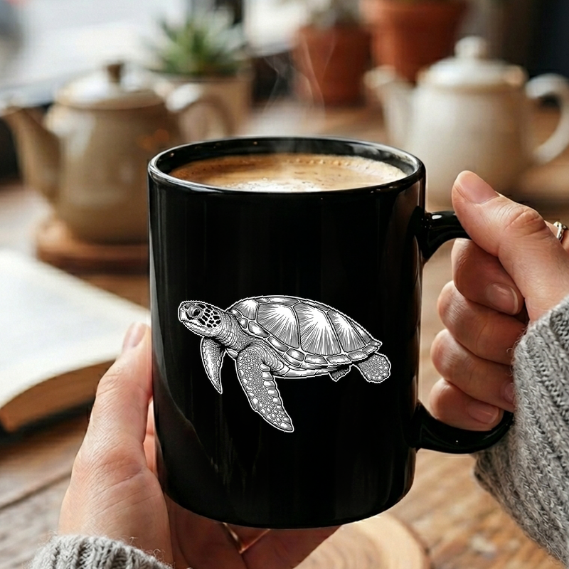 Detailed Turtle Illustration Mug