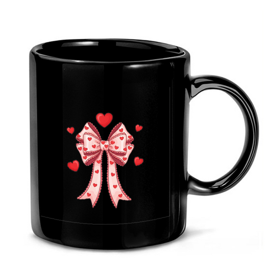 Pink Bow with Hearts Mug