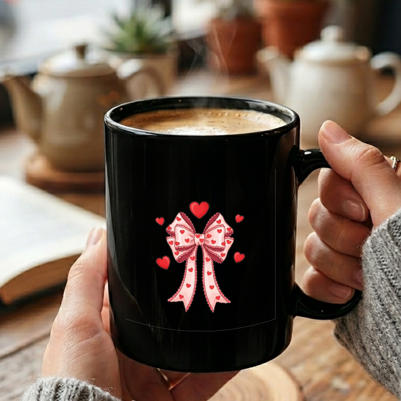 Pink Bow with Hearts Mug