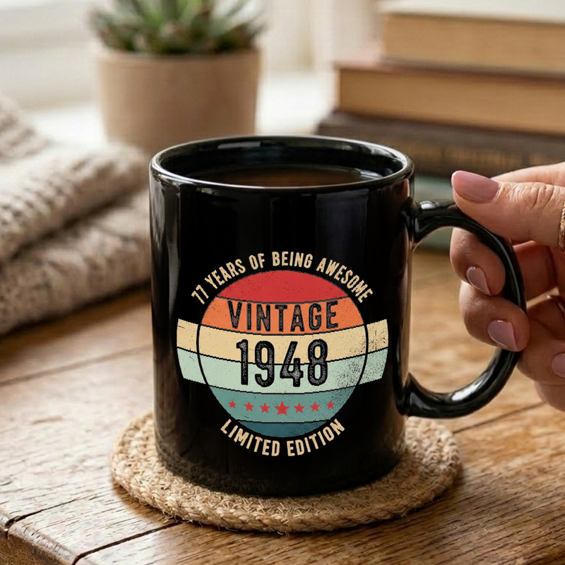 Vintage 1948 Distressed Logo Mug