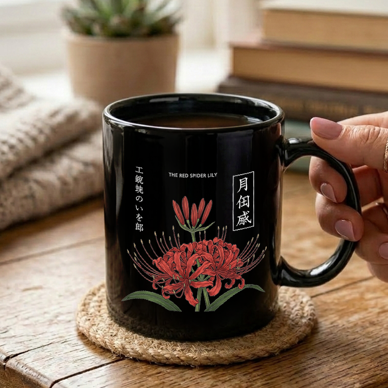 Red Spider Lily Japanese Art Mug