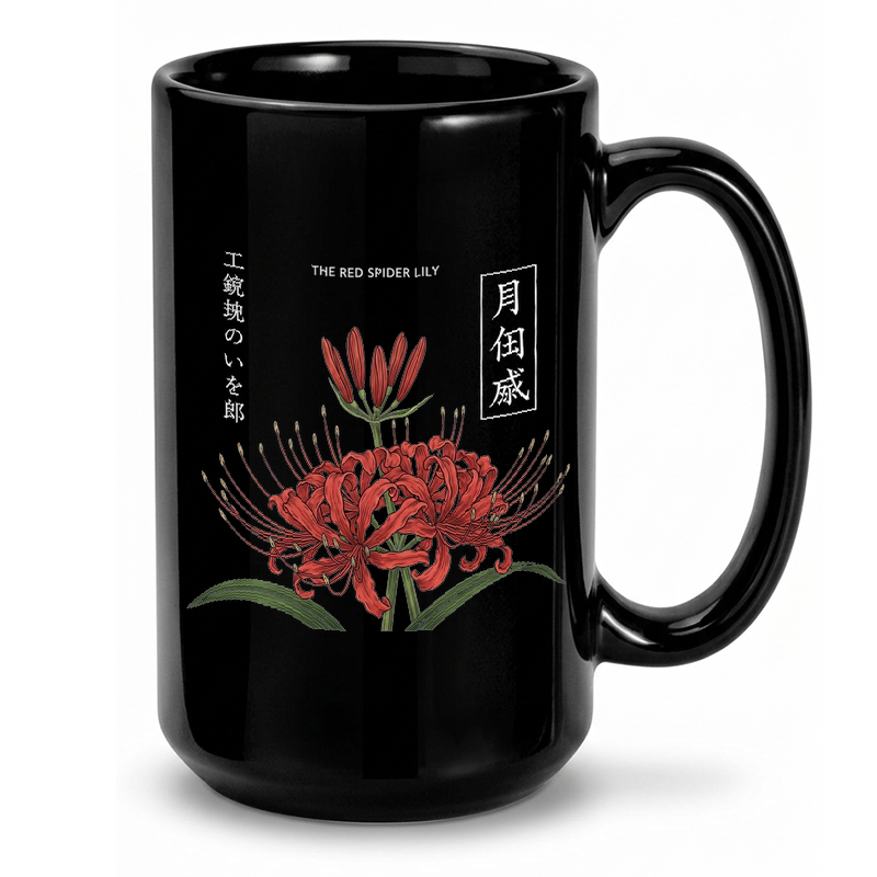 Red Spider Lily Japanese Art Mug