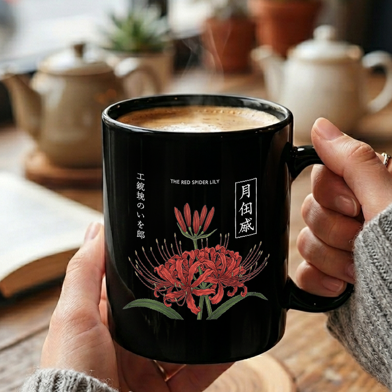 Red Spider Lily Japanese Art Mug
