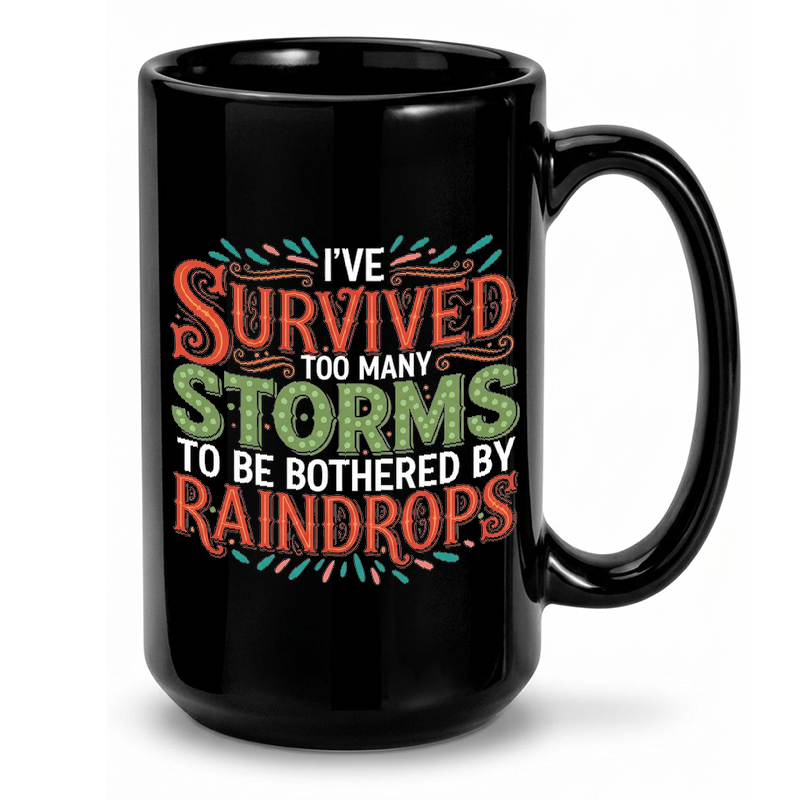 Motivational Storm & Rain Quote Mug