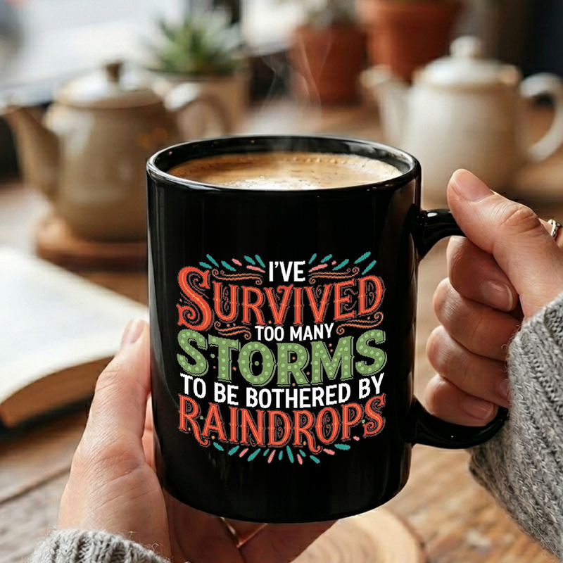 Motivational Storm & Rain Quote Mug