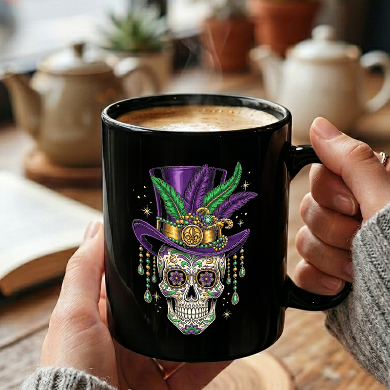 Mardi Gras Sugar Skull Art Mug