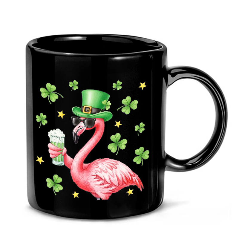 Flamingo St Patricks Day Art Mug