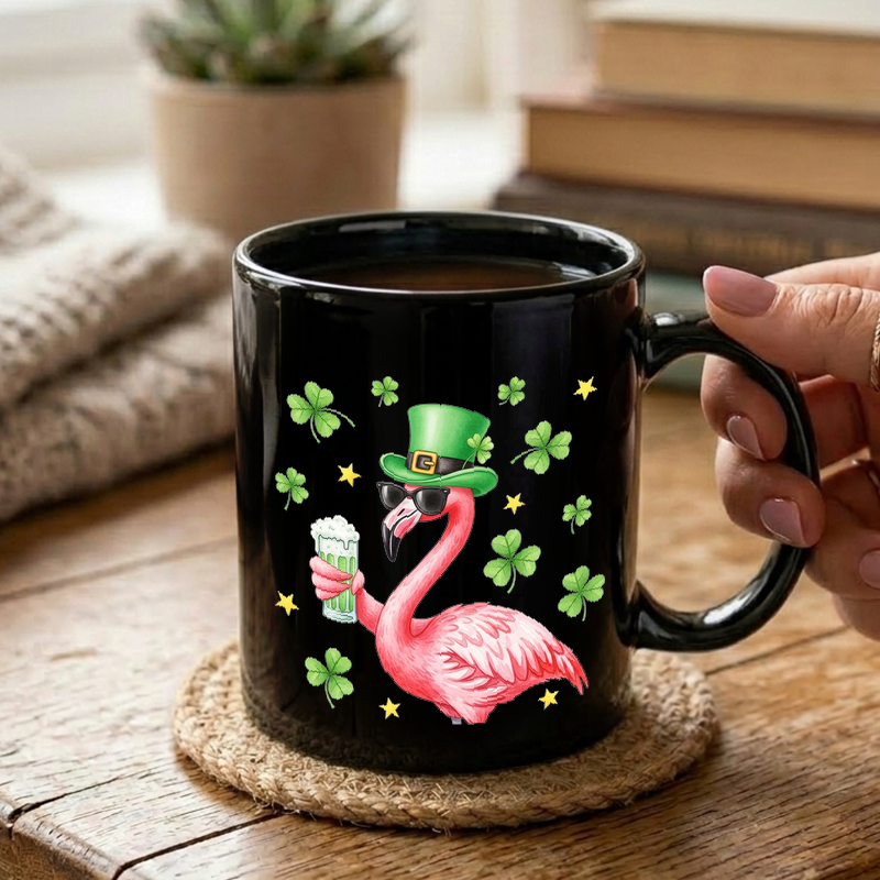 Flamingo St Patricks Day Art Mug