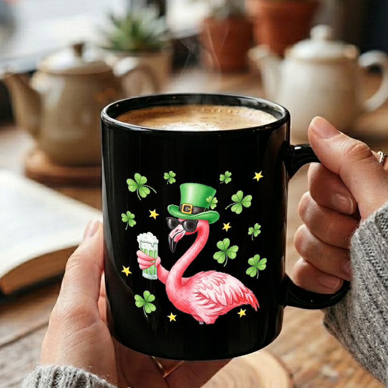 Flamingo St Patricks Day Art Mug
