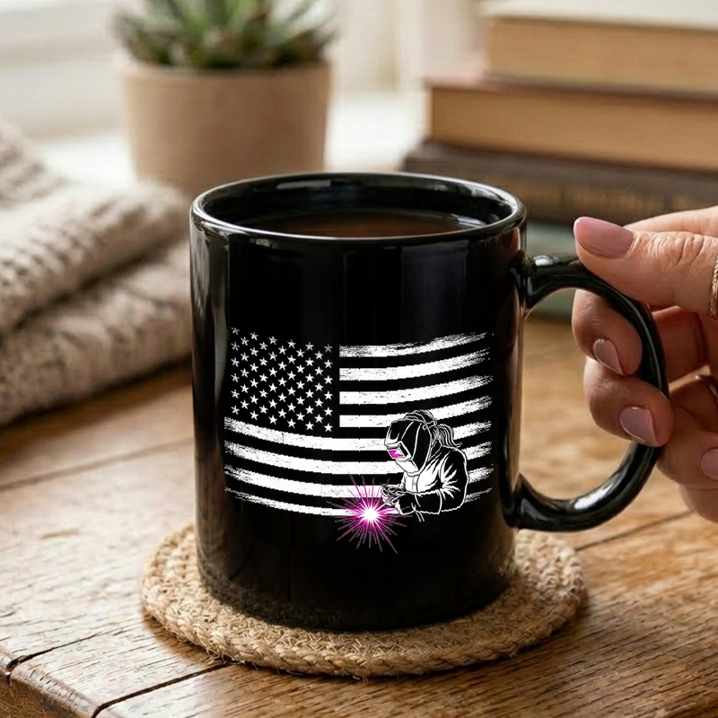 Patriotic Welder Silhouette Mug
