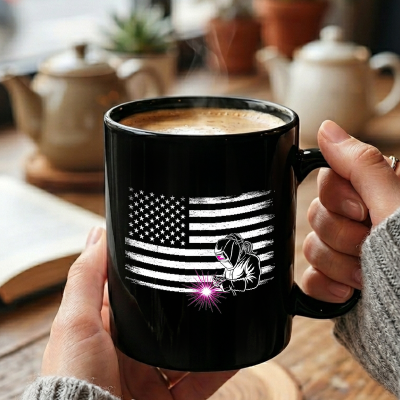 Patriotic Welder Silhouette Mug