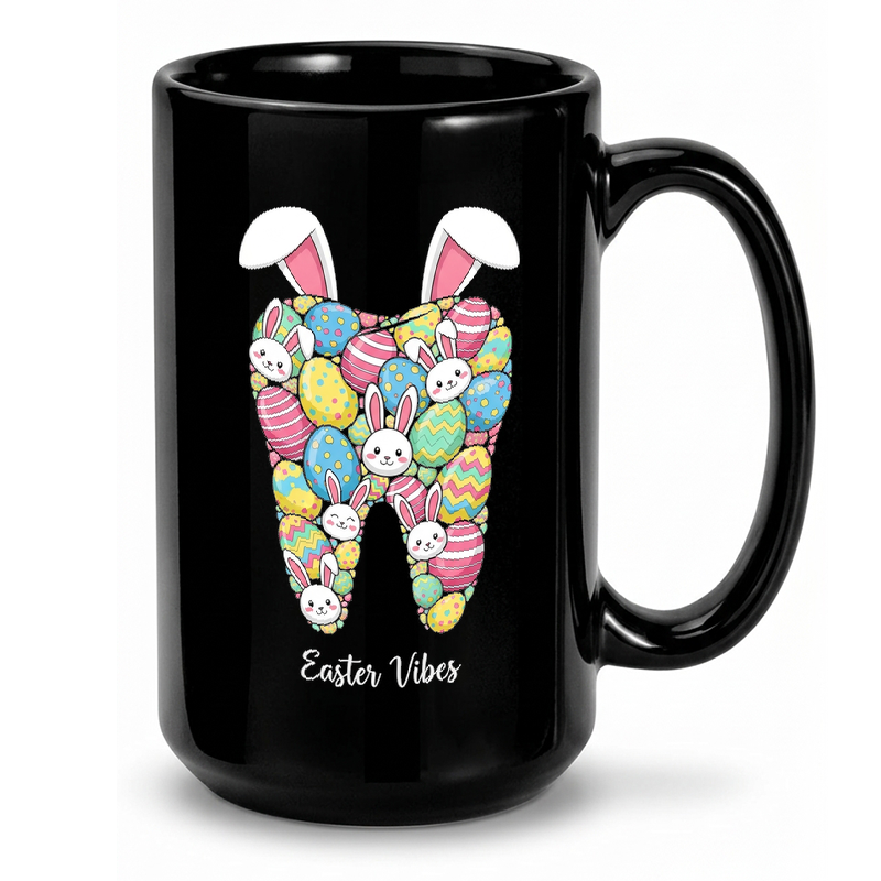 Easter Tooth Bunny Illustration Mug