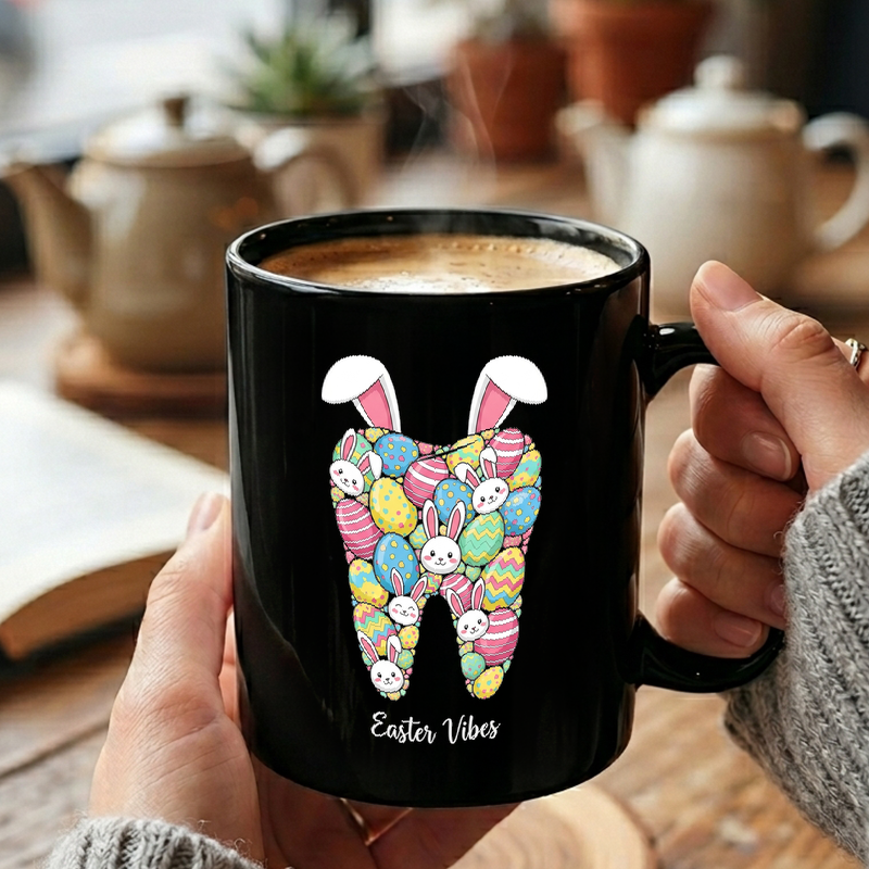 Easter Tooth Bunny Illustration Mug