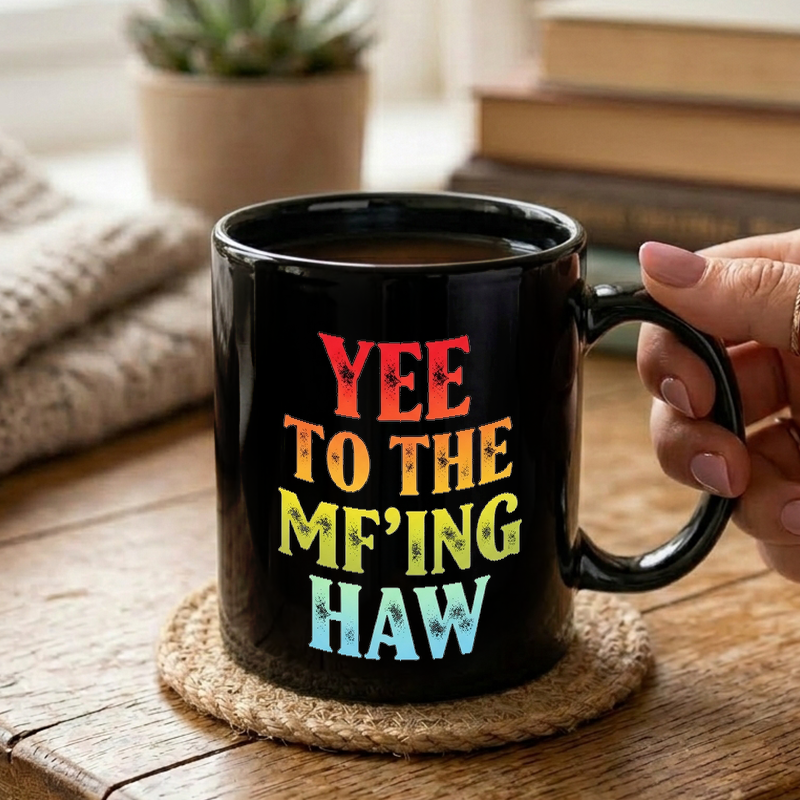 Funny Yee Haw Gradient Text Mug
