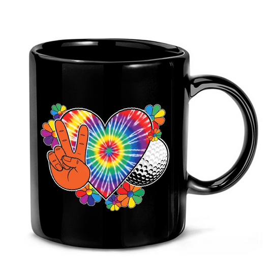 Retro Tie-Dye Golf Heart Mug