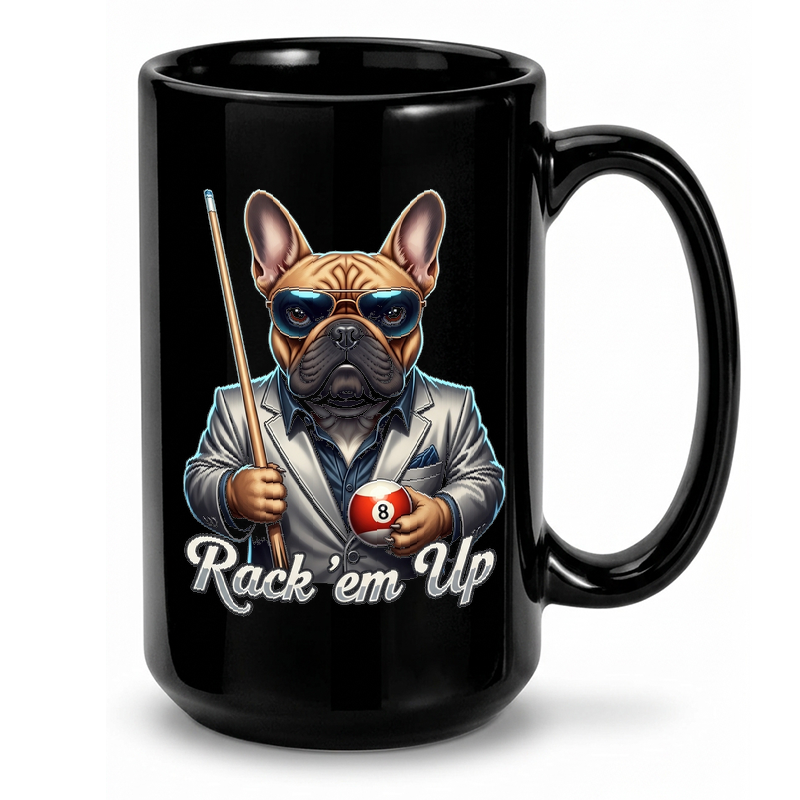 Bulldog Pool Player Art Mug