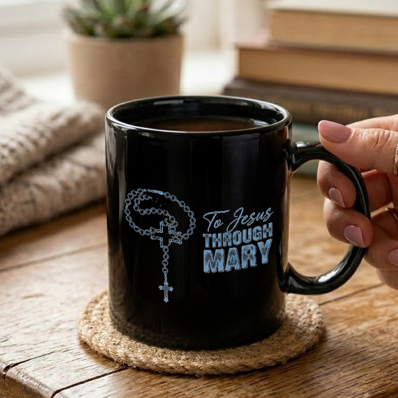 Rosary Cross Faith Design Mug