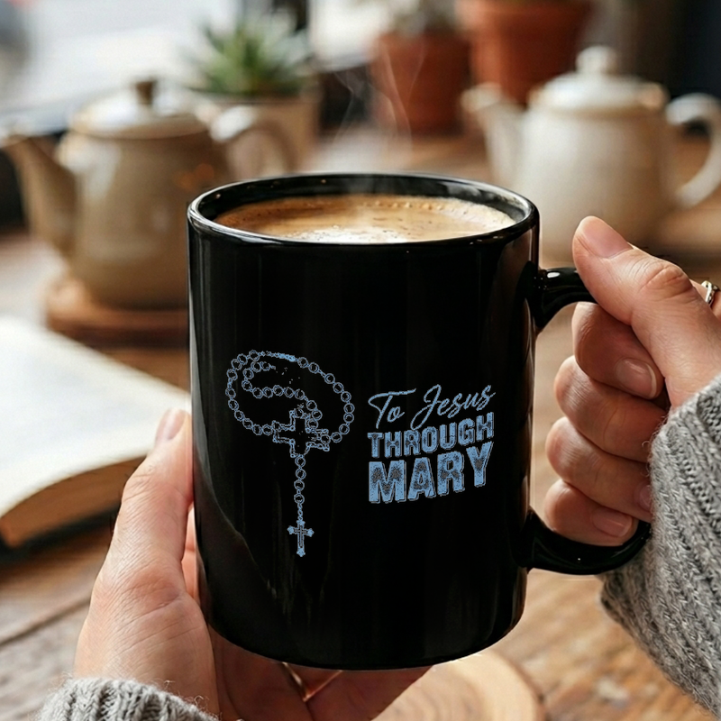 Rosary Cross Faith Design Mug