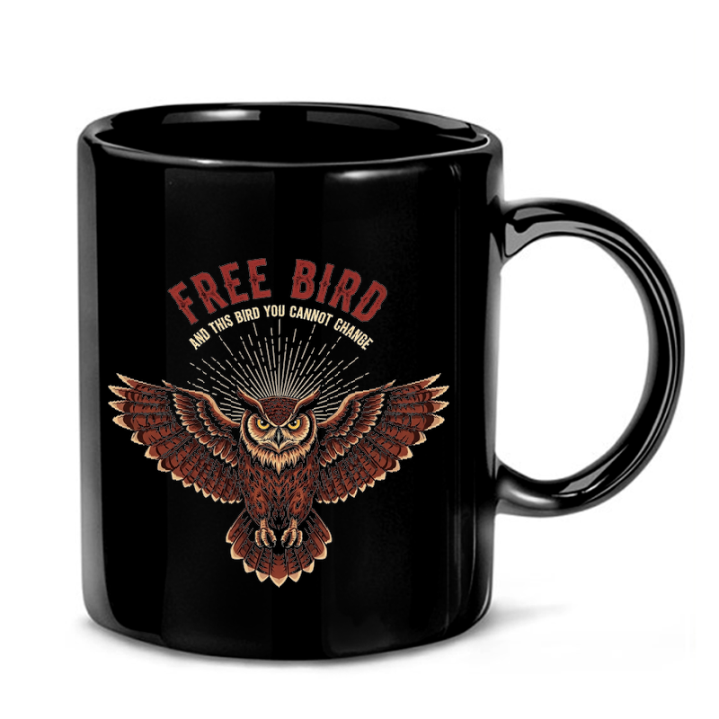 Stylized Owl Freedom Design Mug