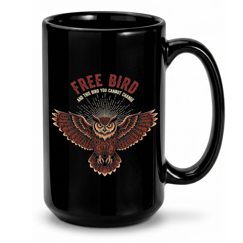 Stylized Owl Freedom Design Mug