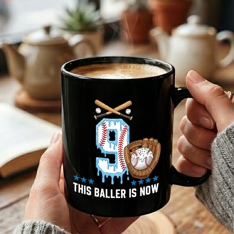 Baseball Baller 9th Birthday Mug