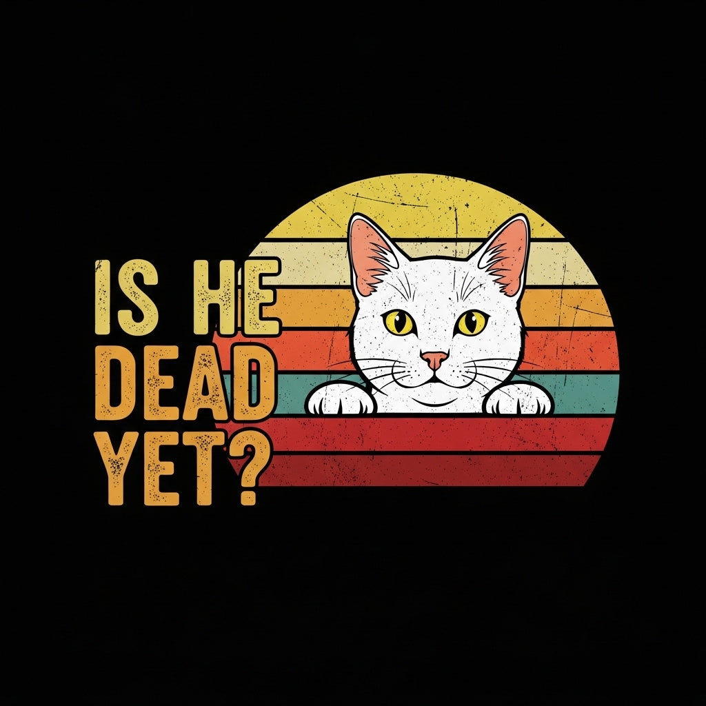 Dead Yet? Distressed Cat Sunset Mug