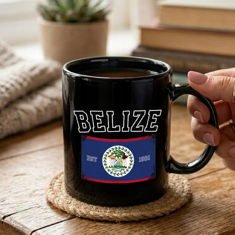 Belize Flag Vintage Design Mug