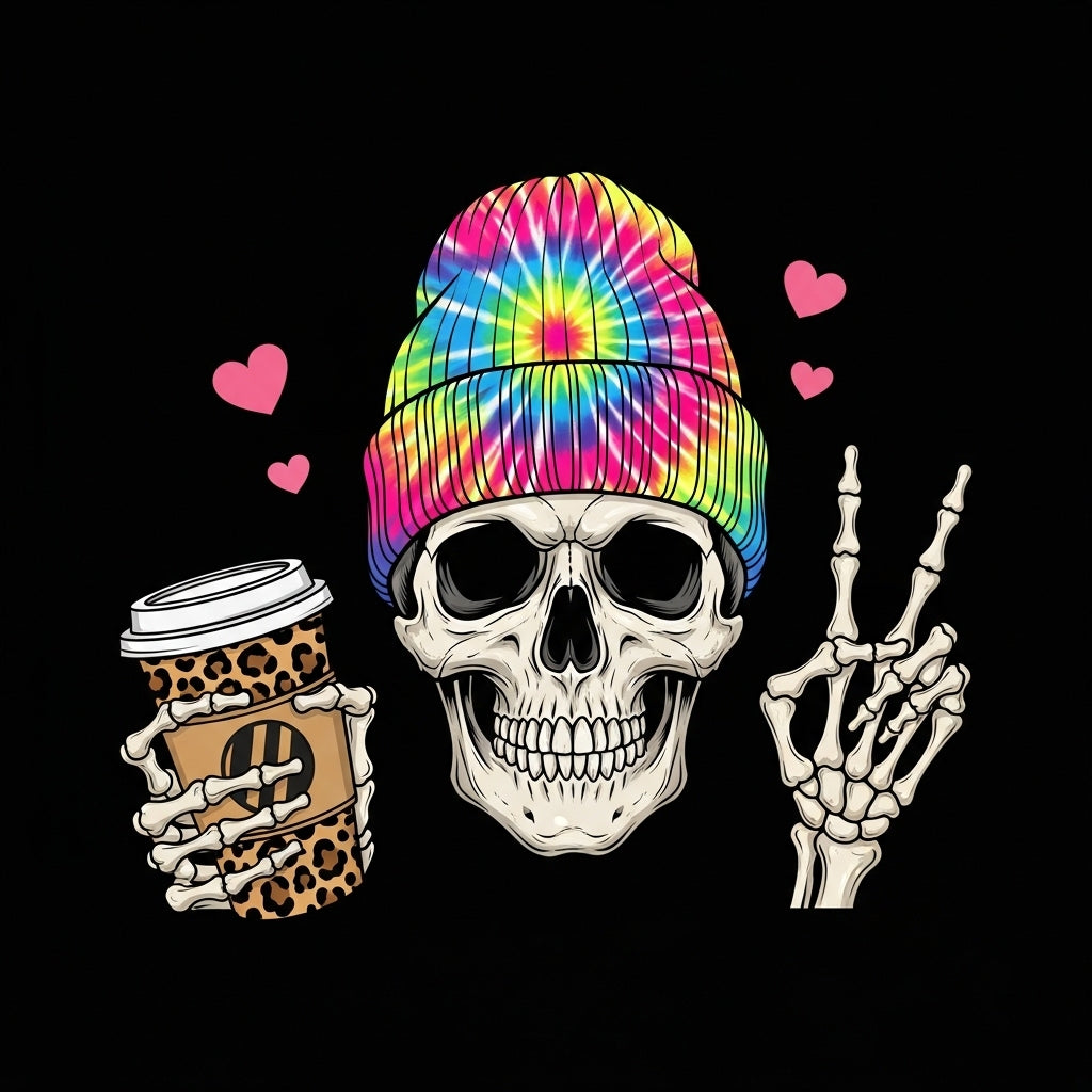 Skull with Tie-Dye Beanie Mug