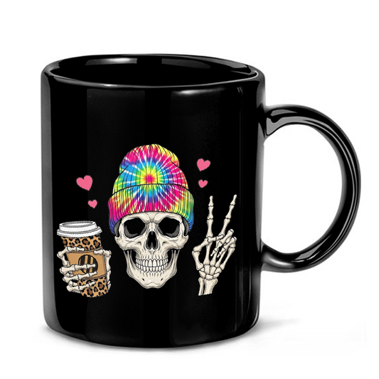 Skull with Tie-Dye Beanie Mug