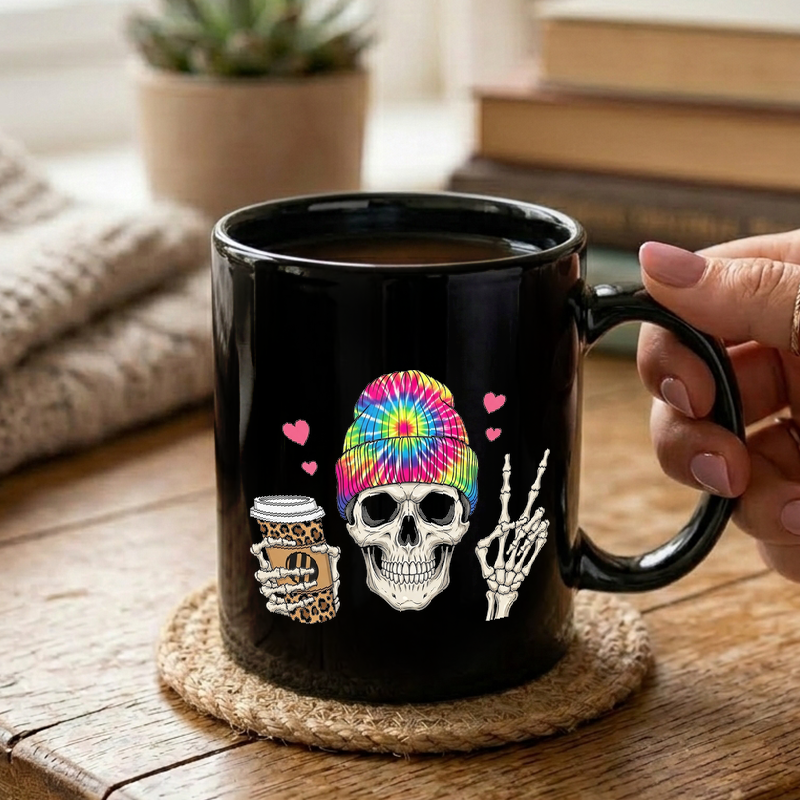 Skull with Tie-Dye Beanie Mug