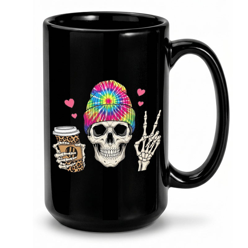 Skull with Tie-Dye Beanie Mug