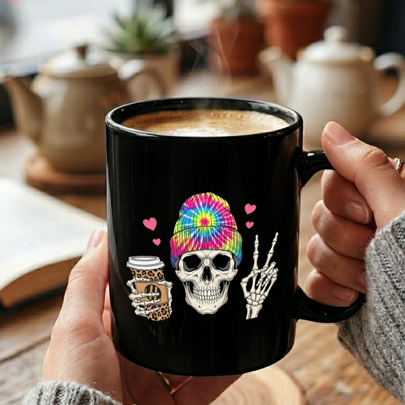 Skull with Tie-Dye Beanie Mug