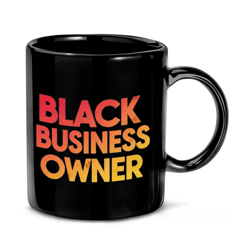 Black Business Owner Text Mug