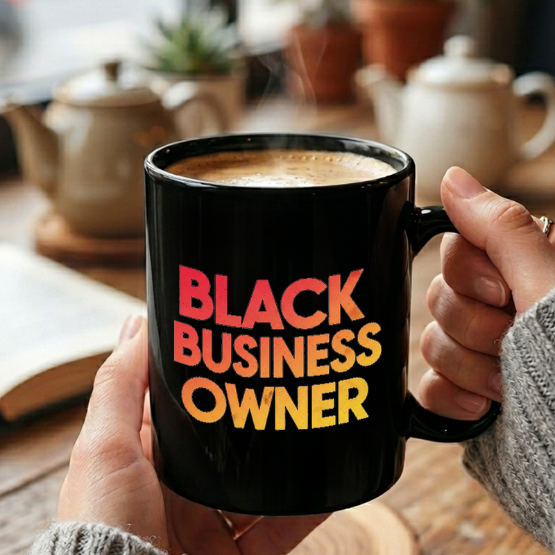 Black Business Owner Text Mug