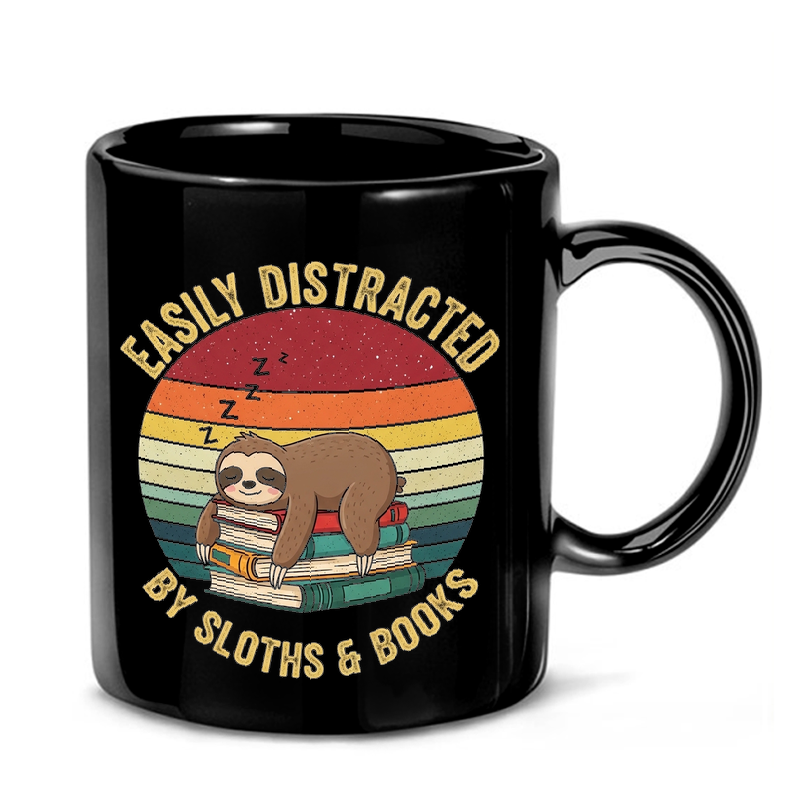 Sloth & Books Sunset Mug