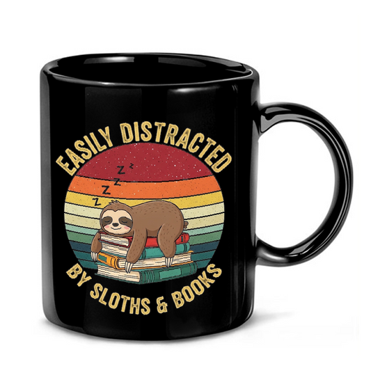 Sloth & Books Sunset Mug