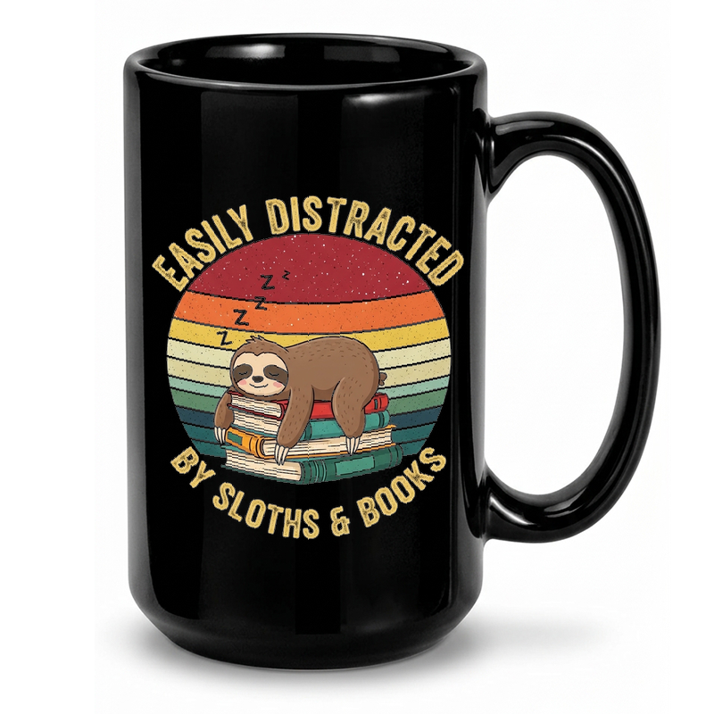 Sloth & Books Sunset Mug