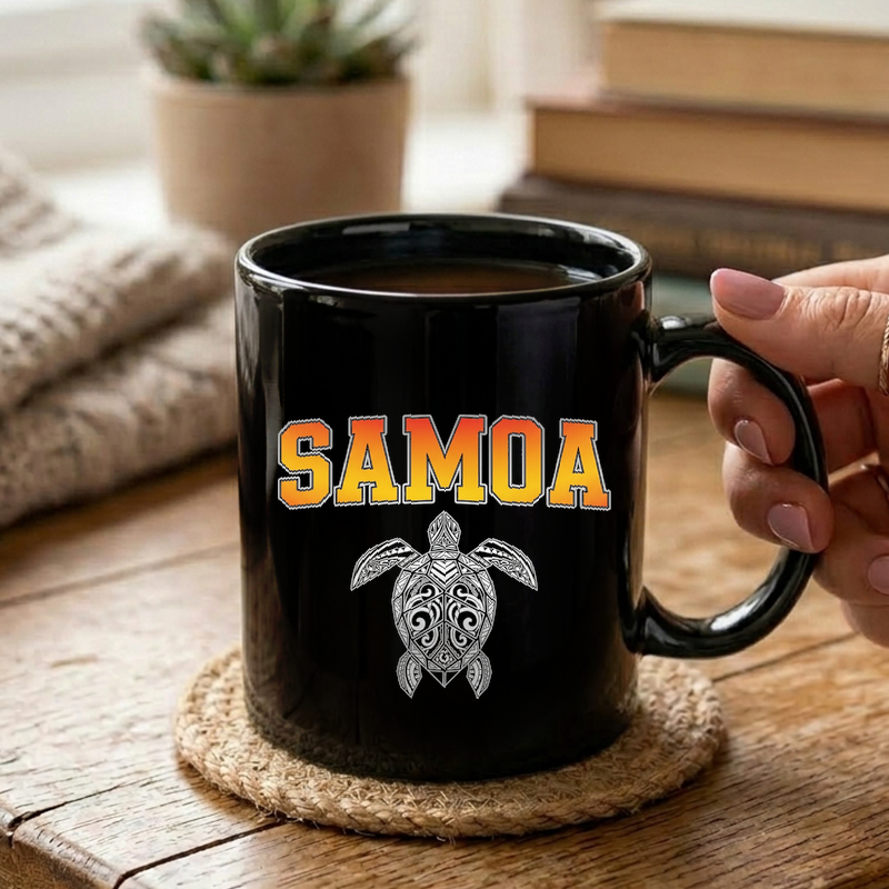 Samoan Tribal Turtle Art Mug