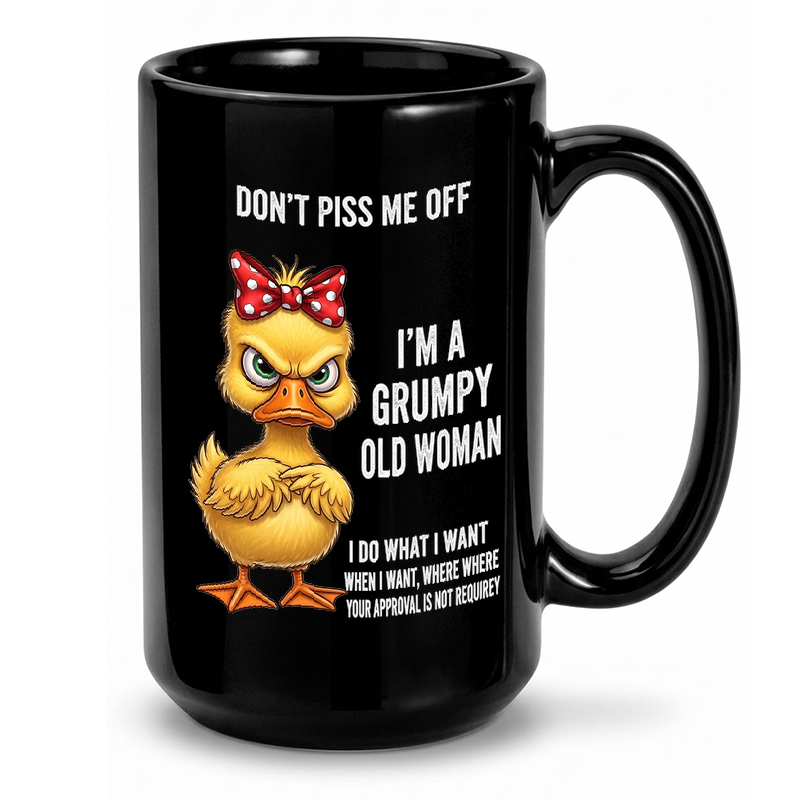 Grumpy Duckling Illustration Mug