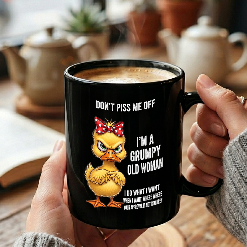 Grumpy Duckling Illustration Mug