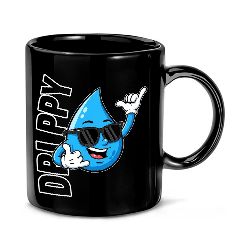 Cool Water Droplet Mascot Mug