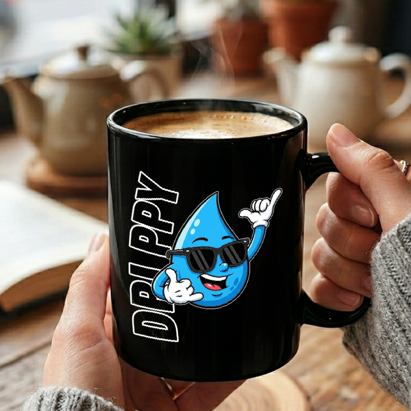 Cool Water Droplet Mascot Mug