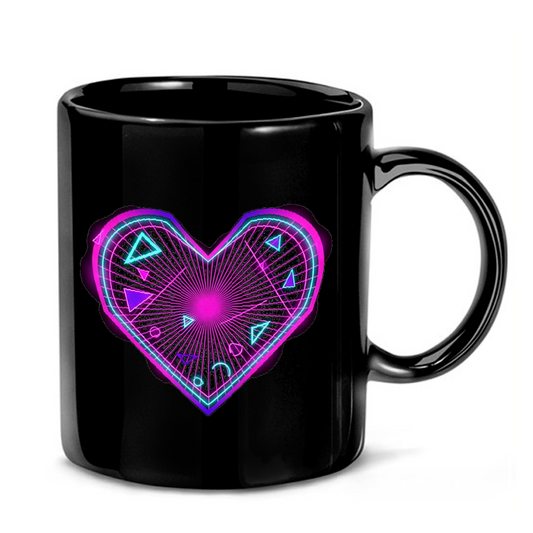 80s Retro Neon Heart Mug