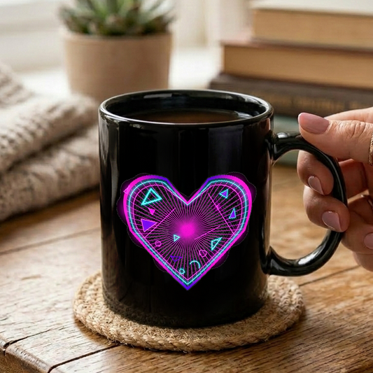 80s Retro Neon Heart Mug