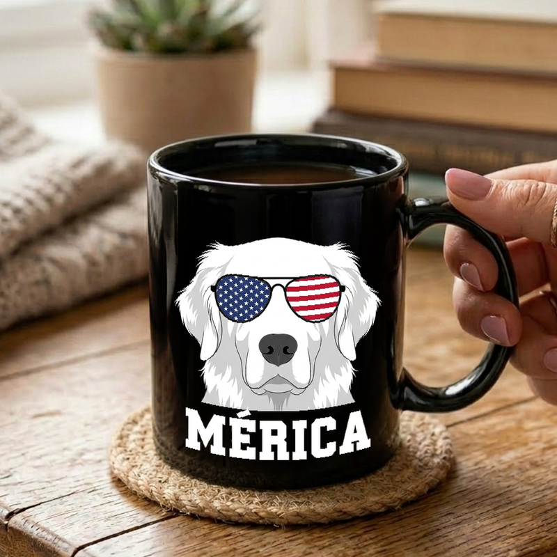 Patriotic Golden Retriever Mug