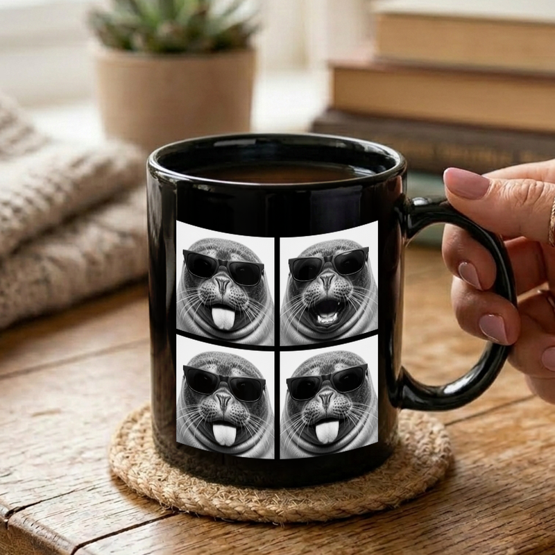 Seal Photo Booth Sunglasses Mug