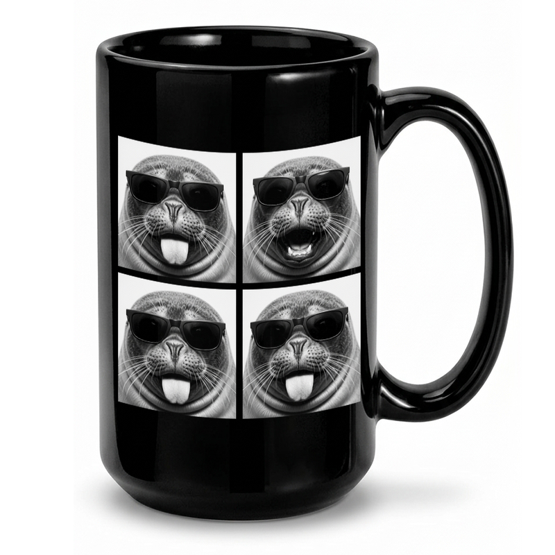 Seal Photo Booth Sunglasses Mug