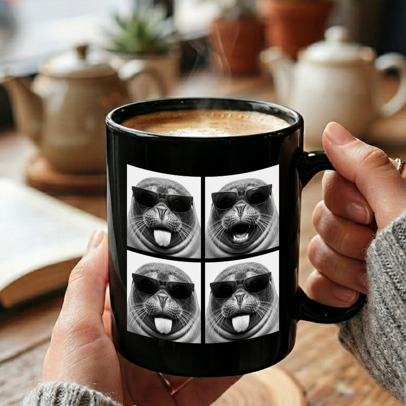 Seal Photo Booth Sunglasses Mug